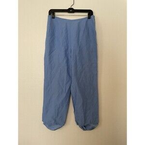 Casual Corner Annex Petite Linen Blend Pants Blue Size 10 Side Button & Zip
